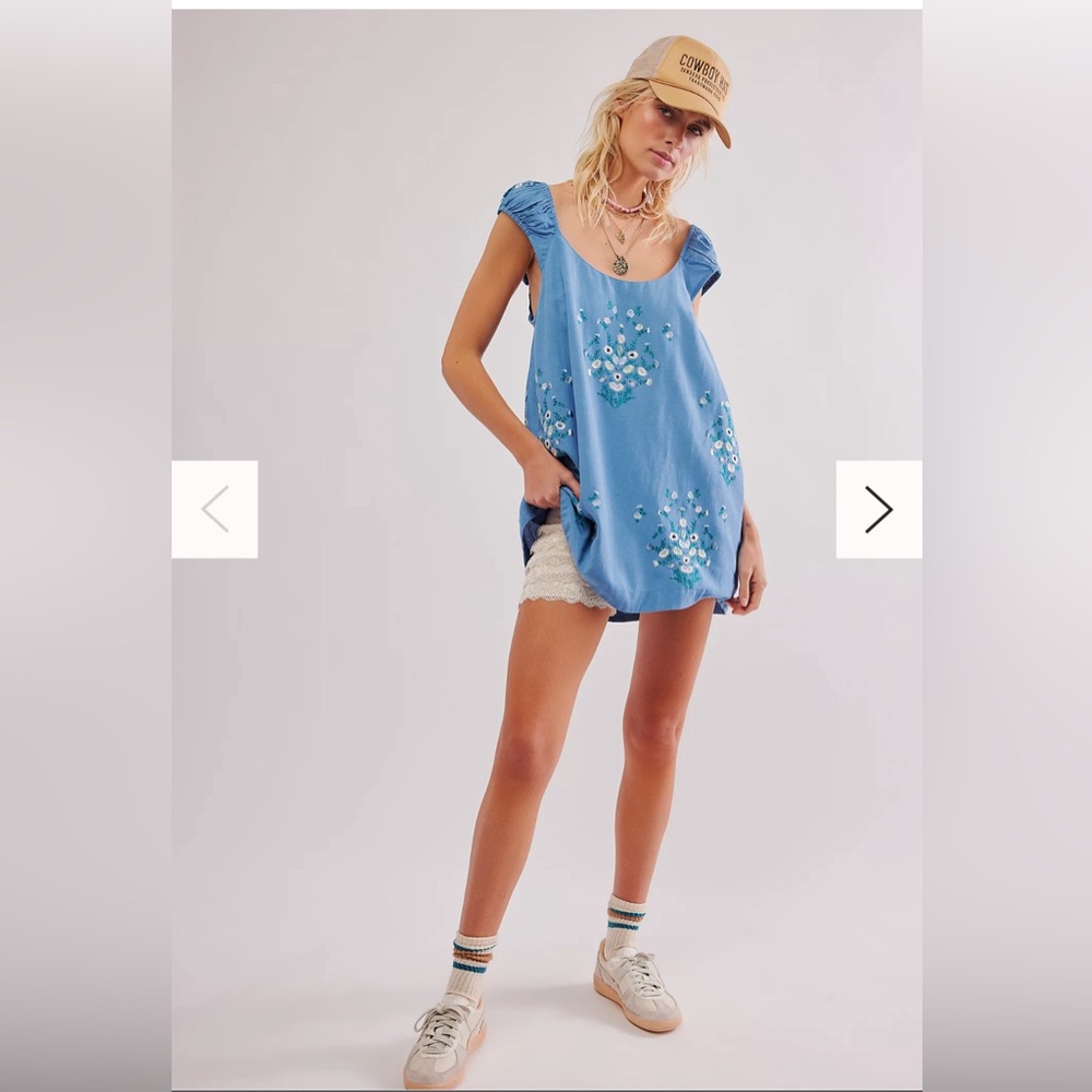 Free people blue floral mini dress